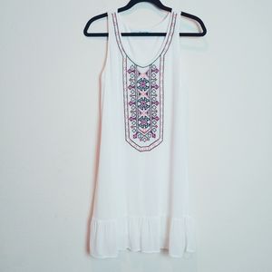 2/$25 Maurices White Aztec Embroidered Dress